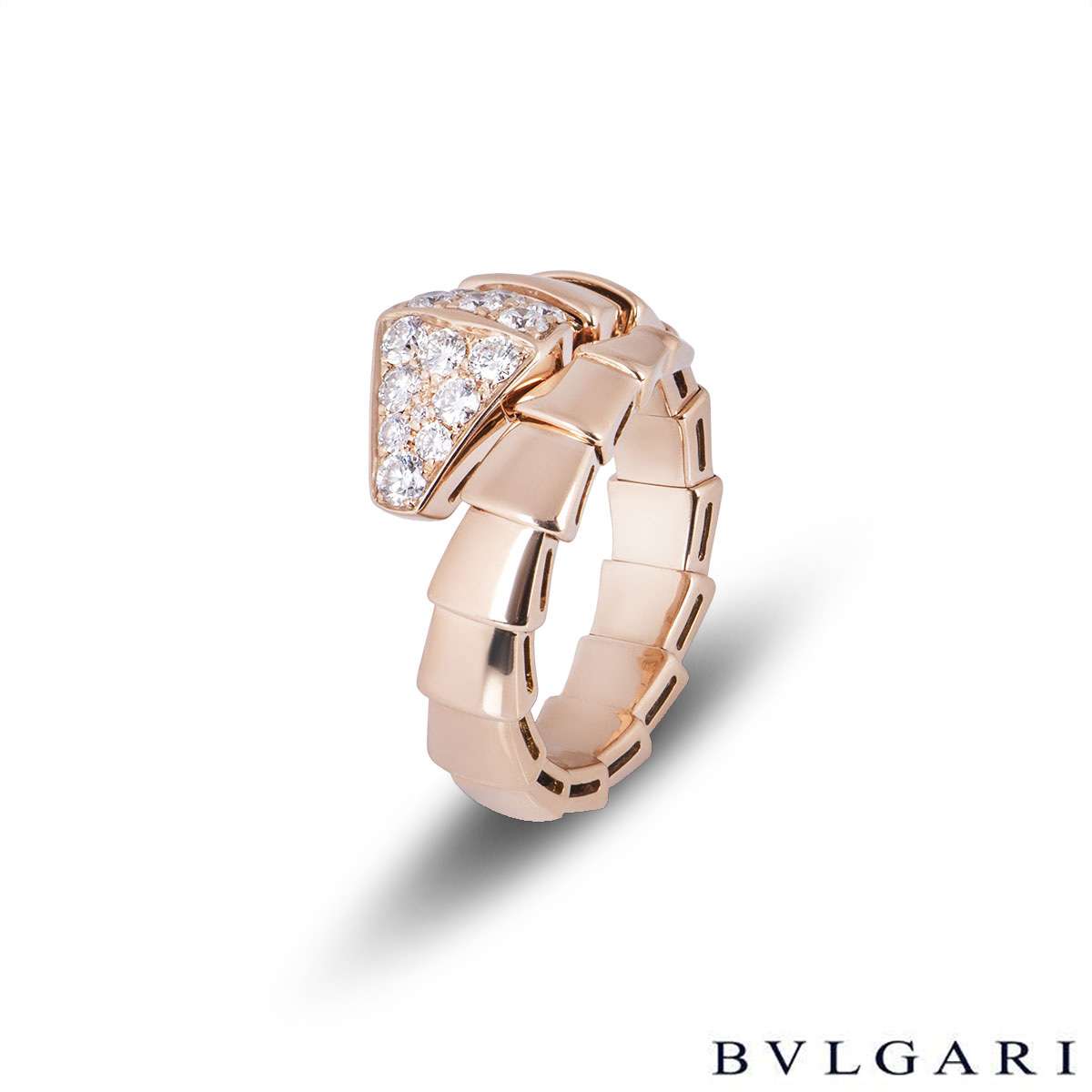 Bvlgari Rose Gold Diamond Serpenti Ring